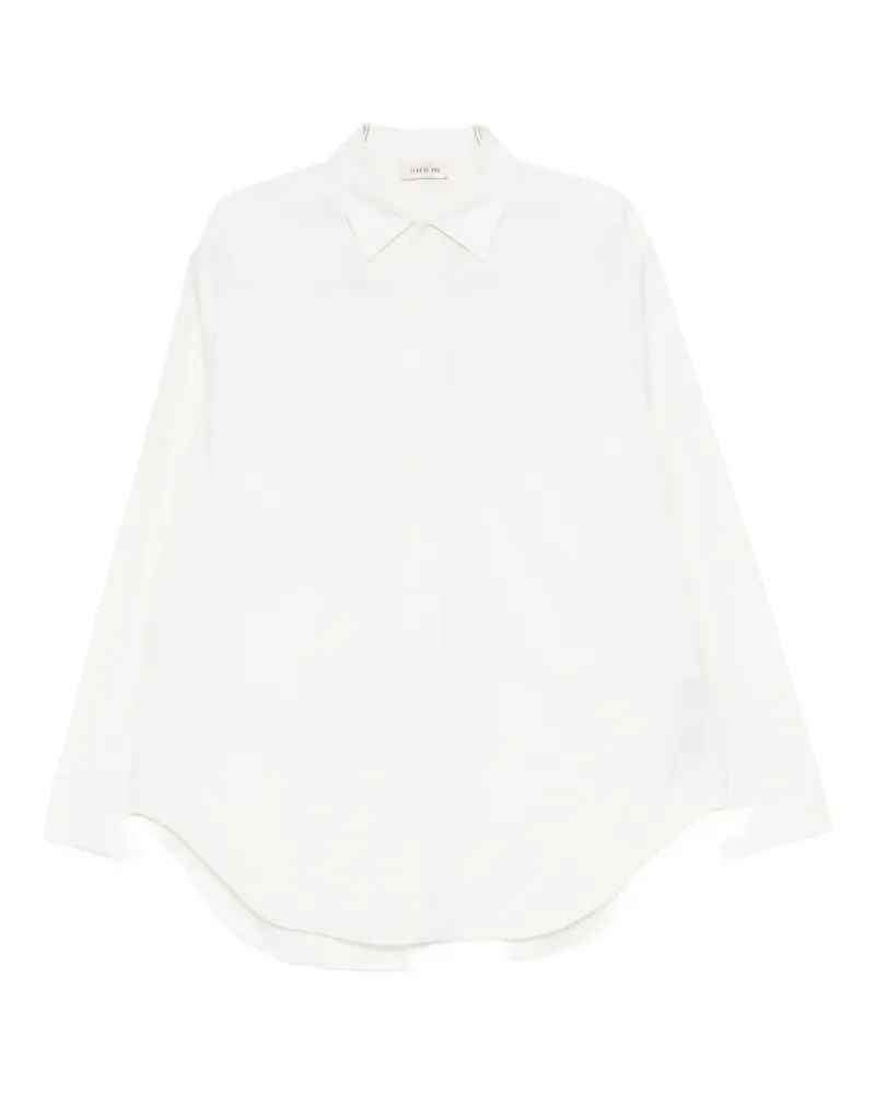 Fear of God concealed-placket curved-hem shirt - Nude Nude