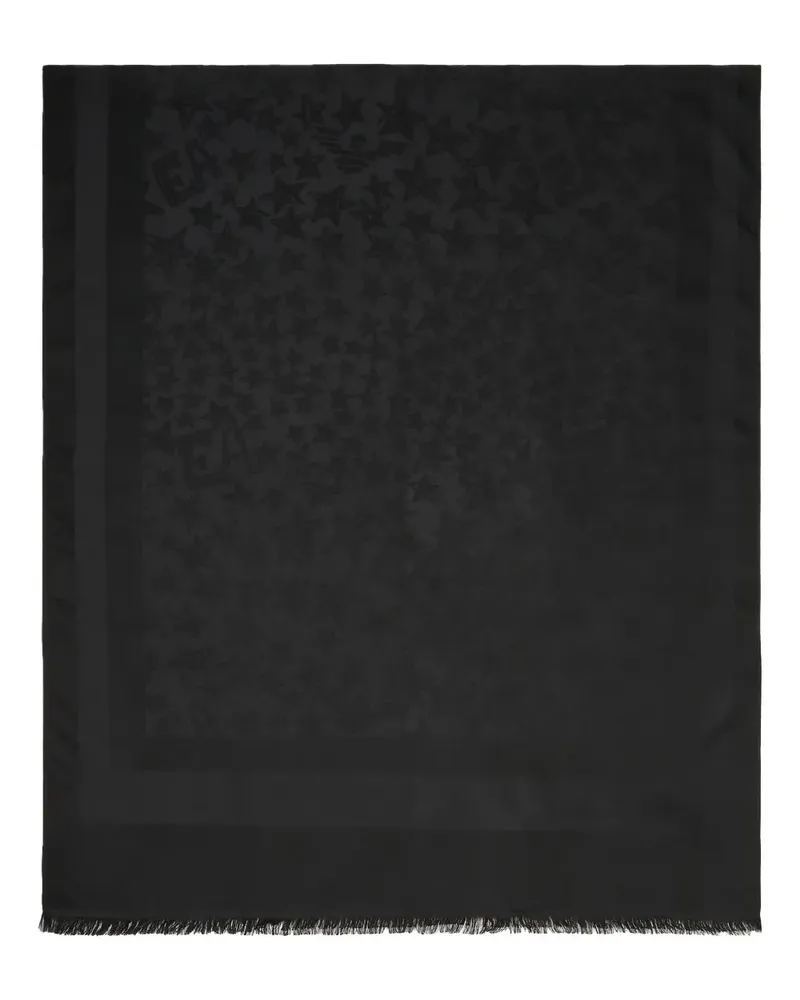 Emporio Armani Fransenschal mit Stern-Print - Schwarz Schwarz