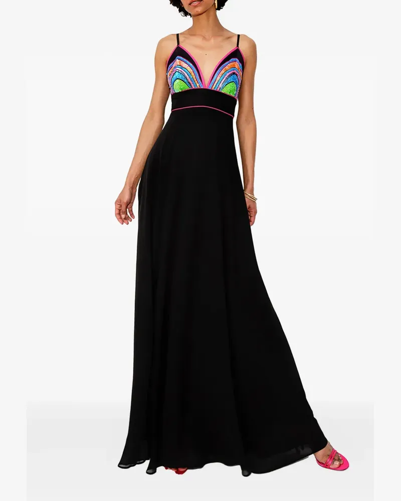 Twin-Set Maxikleid mit Pailletten - Schwarz Schwarz