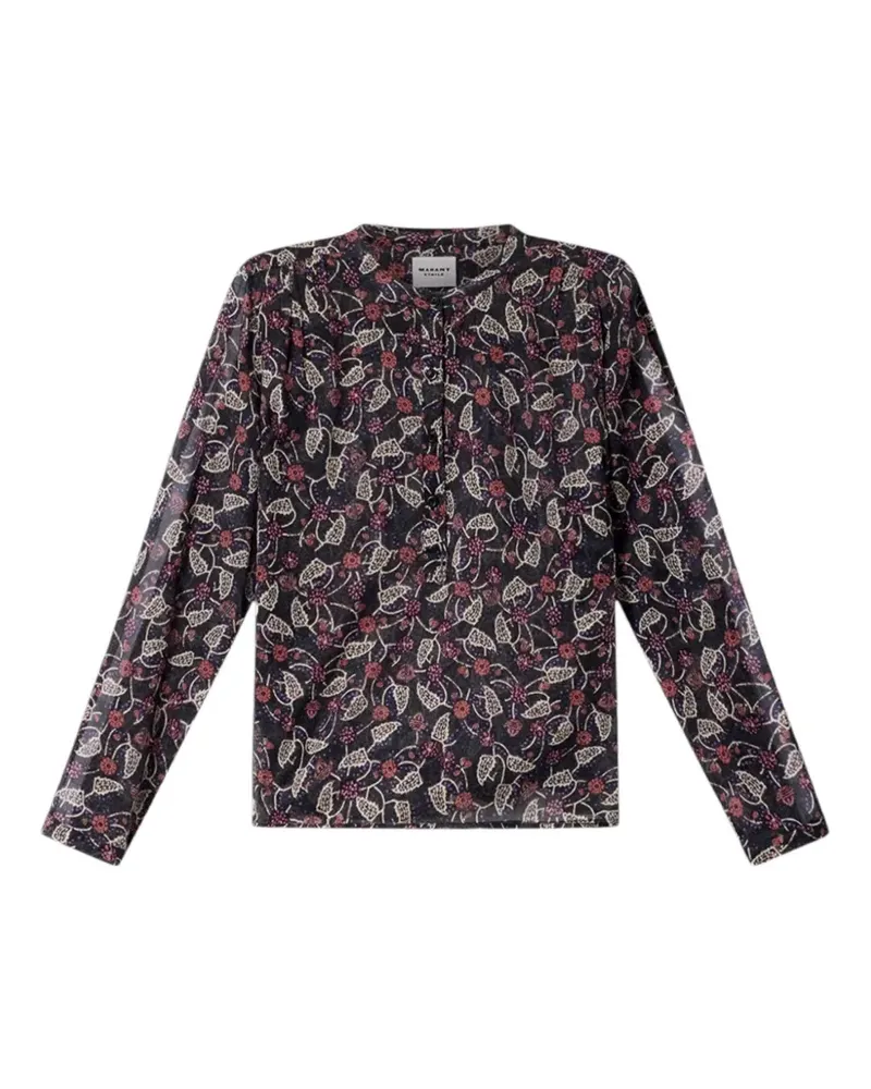 Isabel Marant Voile Bluse mit Print - Schwarz Schwarz