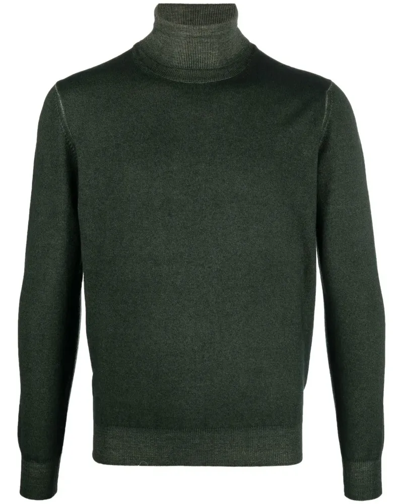 Dell'oglio Rollkragenpullover mit gerippten Details - Grün Grün