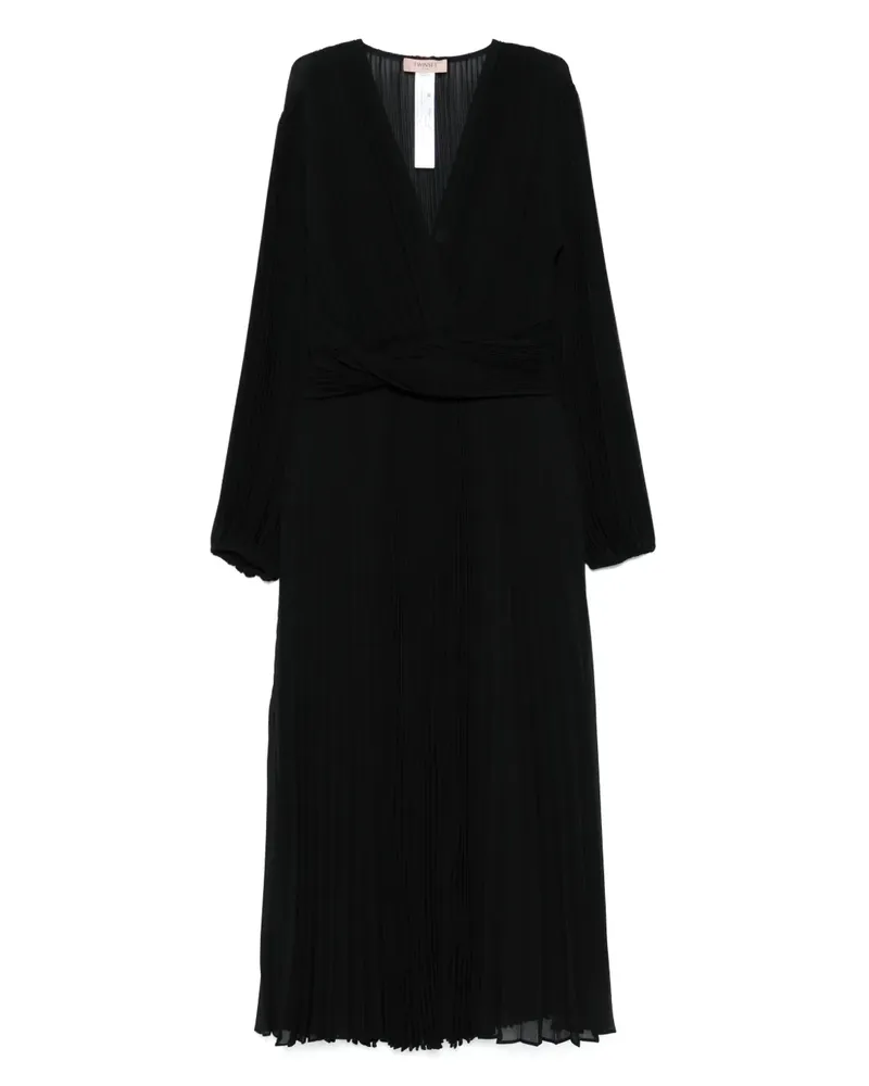 Twin-Set Georgette Kleid - Schwarz Schwarz