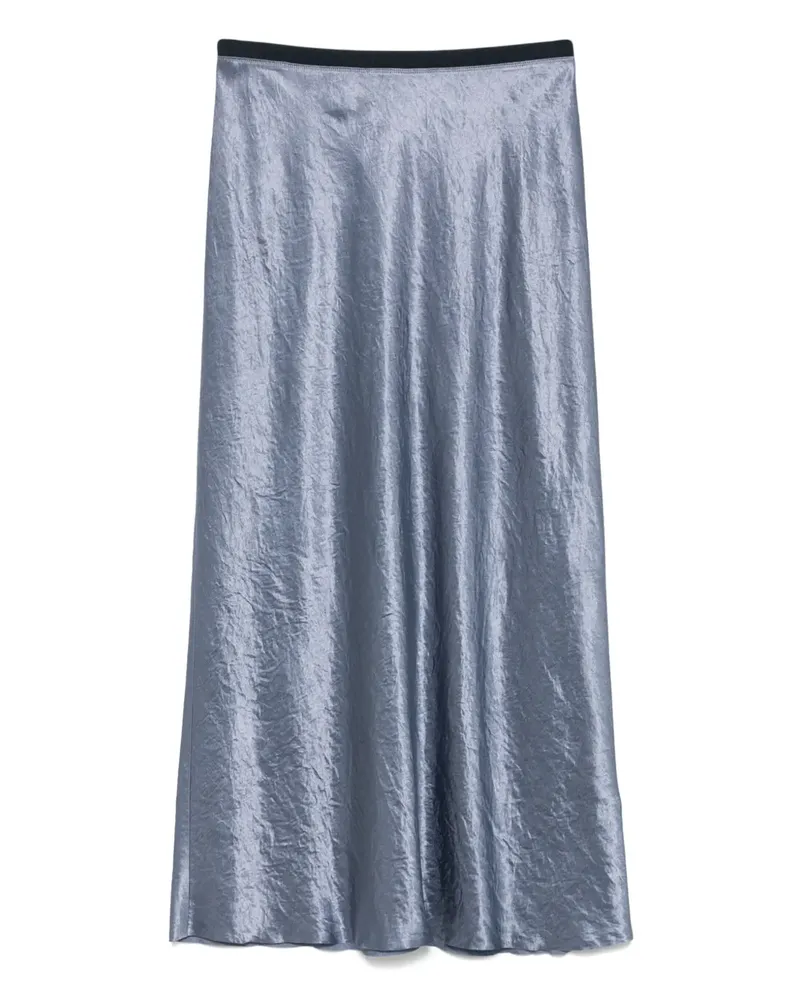 Vince Satin-Midirock im Diagonalschnitt - Blau Blau