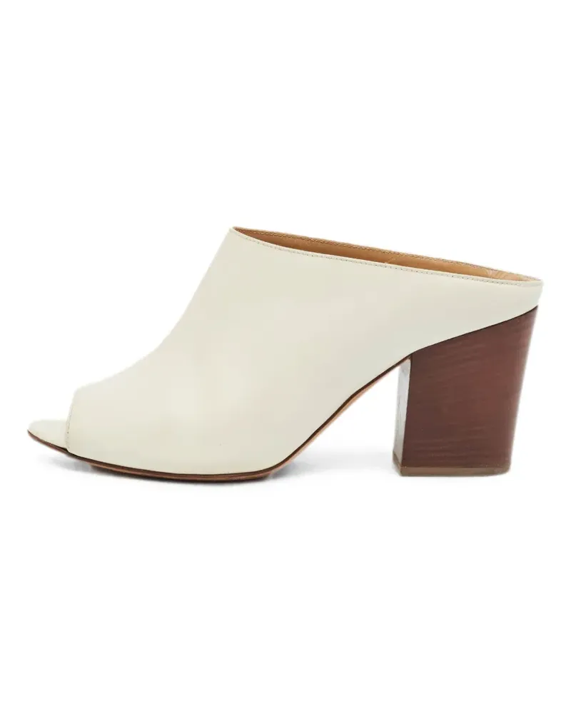 Sergio Rossi leather heeled mules - Nude Nude