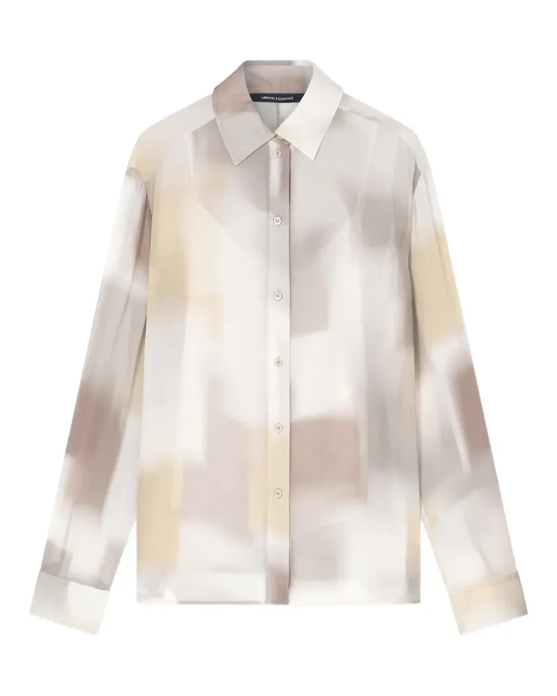 Emporio Armani Hemd mit abstraktem Print - Nude Nude