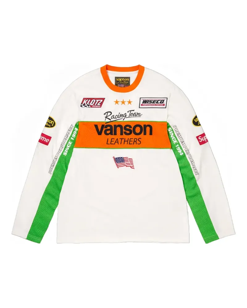 Supreme Being x Vanson Leathers Langarmshirt - Weiß Weiß