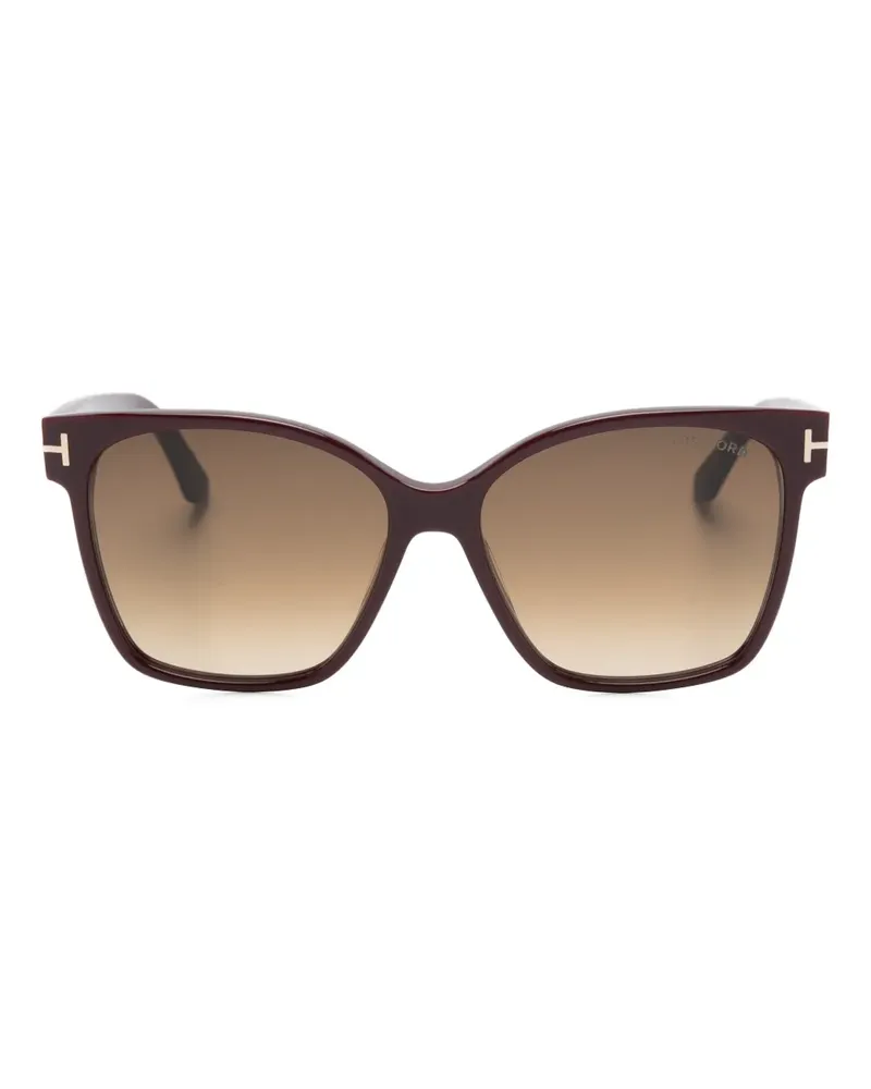 Tom Ford Sonnenbrille mit eckigem Gestell - Rot Rot