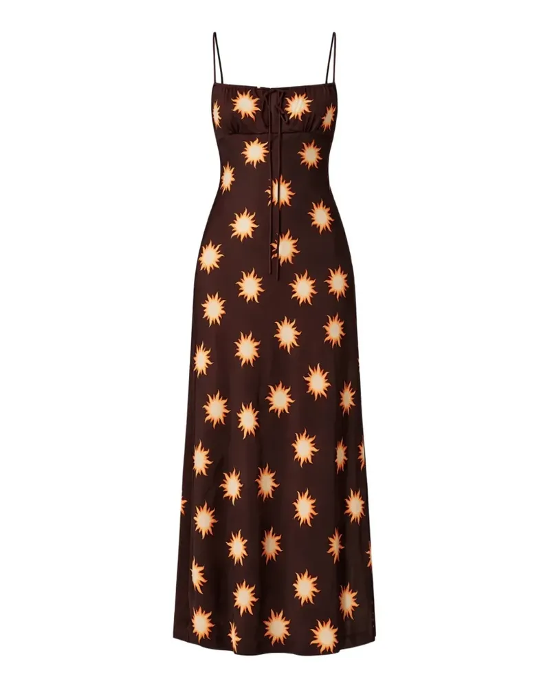 Leslie Amon sun print maxi dress - Braun Braun
