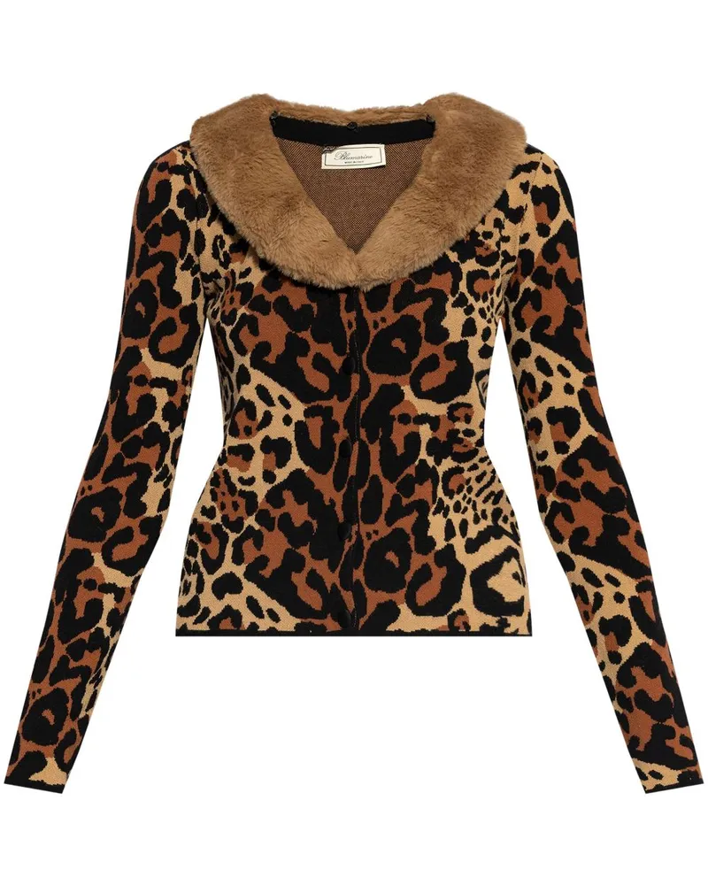 Blumarine Cardigan mit Leoparden-Print - Braun Braun