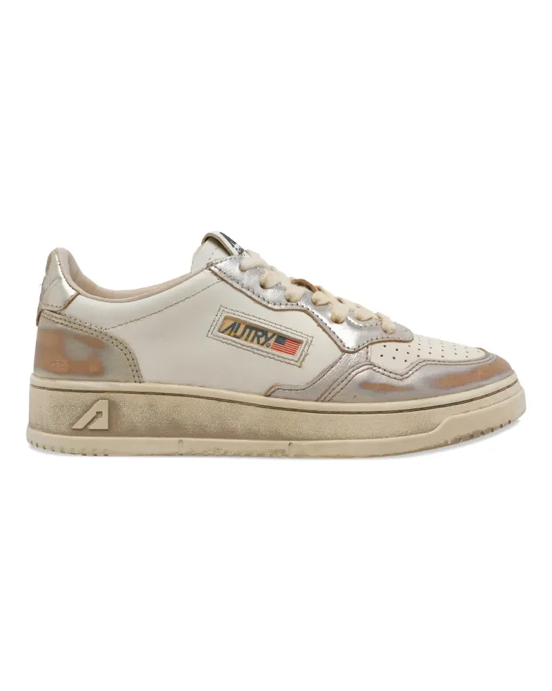 AUTRY medalist logo leather trainers - Nude Nude