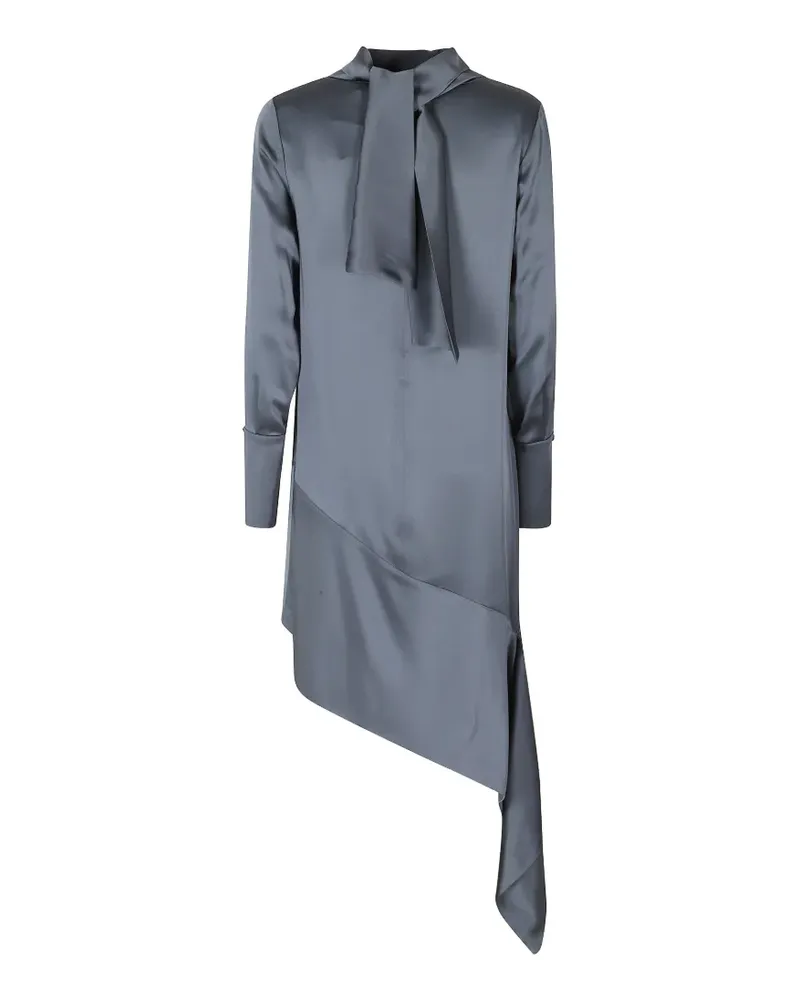 Semicouture Asymmetrisches Gwenda Midikleid mit Schleifenkragen - Grau Grau