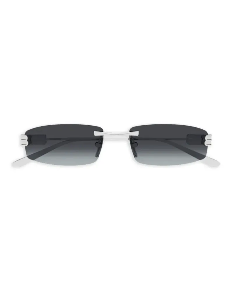 Balenciaga Sonnenbrille mit Logo - Silber Silber