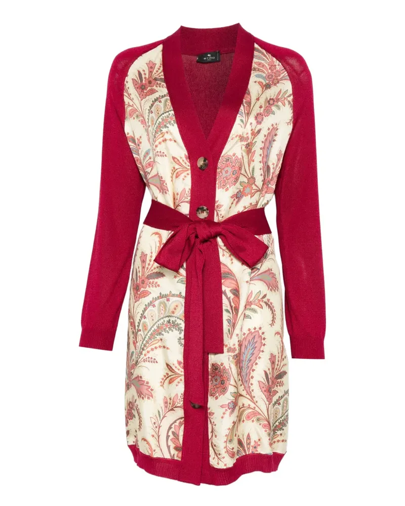 Etro Strickmantel mit Paisley-Einsatz - Rosa Rosa