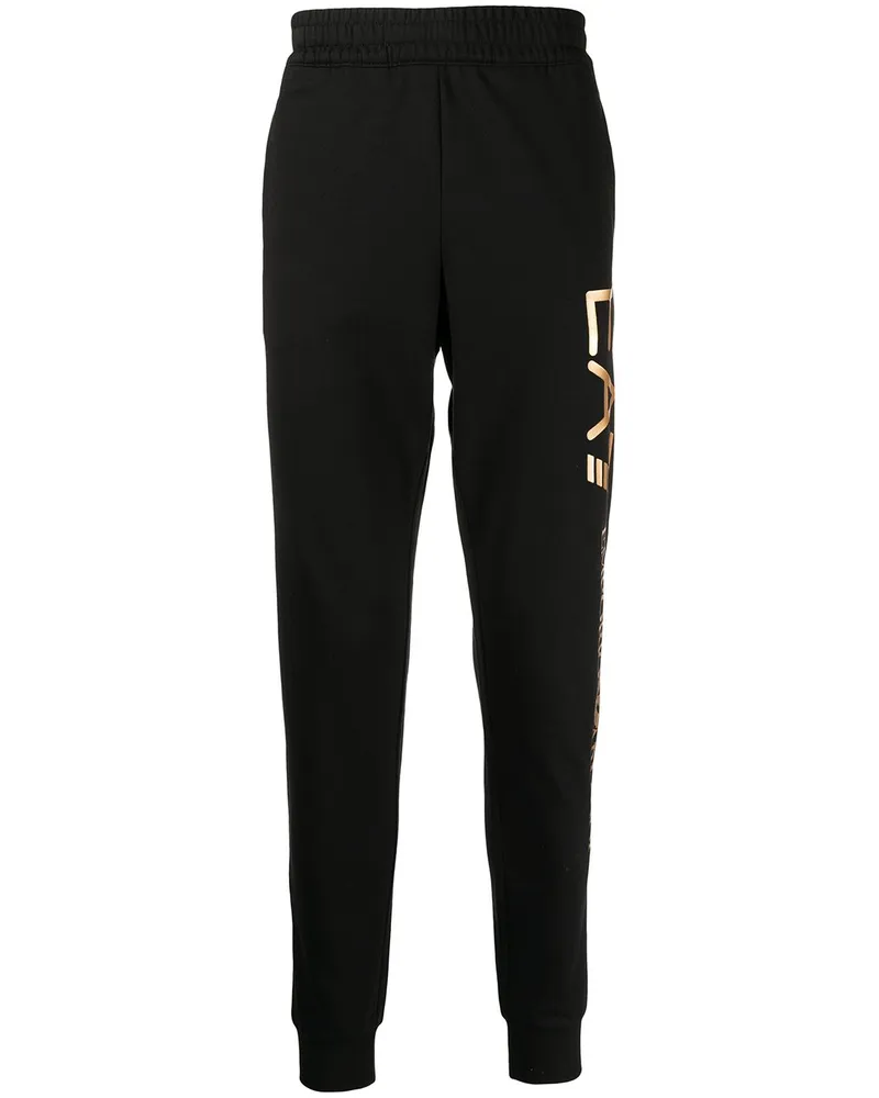 EA7 Jogginghose mit Logo-Print - Schwarz Schwarz