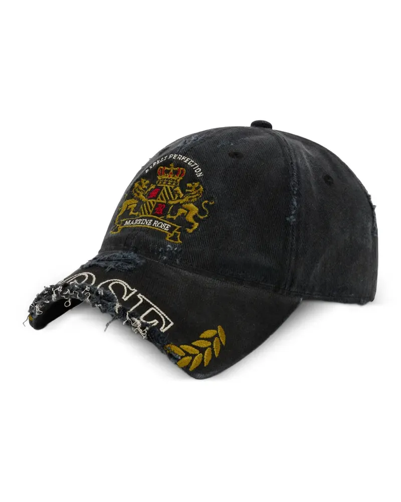 Martine Rose Baseballkappe in Distressed-Optik - Schwarz Schwarz