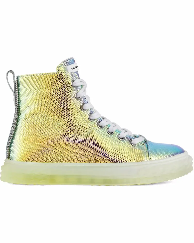 Giuseppe Zanotti High-Top-Sneakers im Metallic-Look - Silber Silber