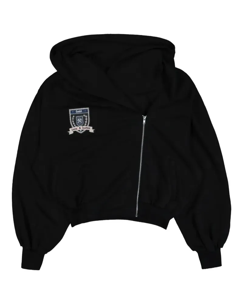 GmbH Hoodie mit Logo-Patch - BLACK Black