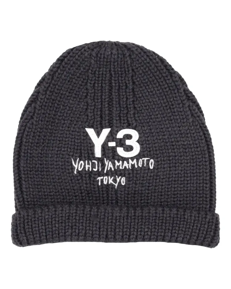 adidas Y-3 Chunky logo detail beanie - Grau Grau