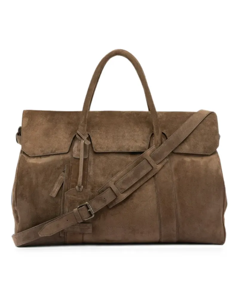 Officine Creative Italia Bostonian 001 foldover-top holdall - Braun Braun