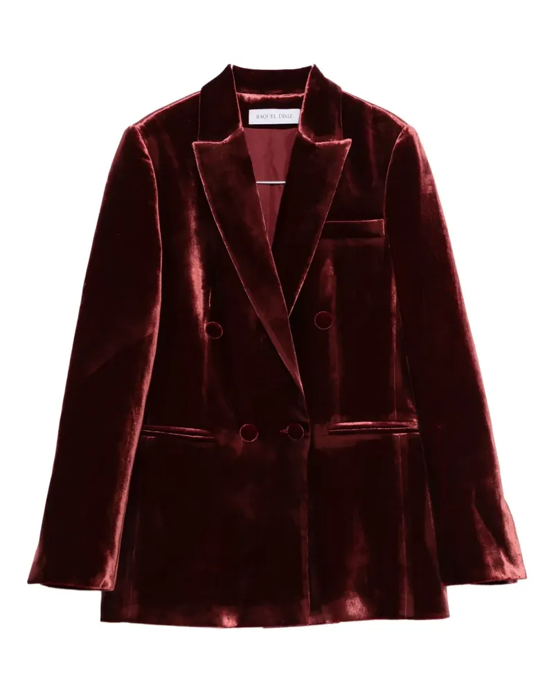 Raquel Diniz double-breasted velvet blazer - Rot Rot