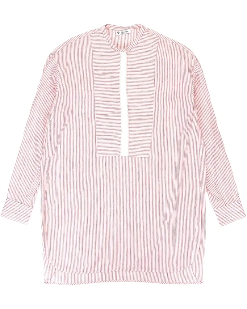Loro Piana Gestreiftes Hemd mit Stehkragen - Rosa Rosa