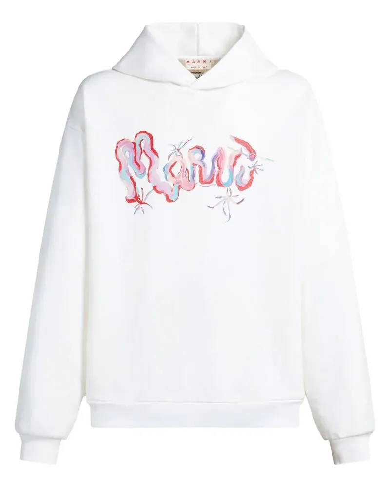 Marni Hoodie mit Malerei-Print - Weiß Weiß