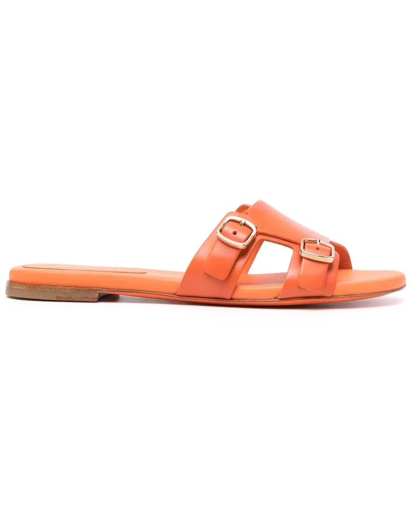 Santoni Pantoletten mit doppelter Schnalle - Orange Orange