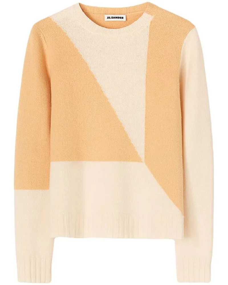 Jil Sander Pullover in Colour-Block-Optik - Orange Orange