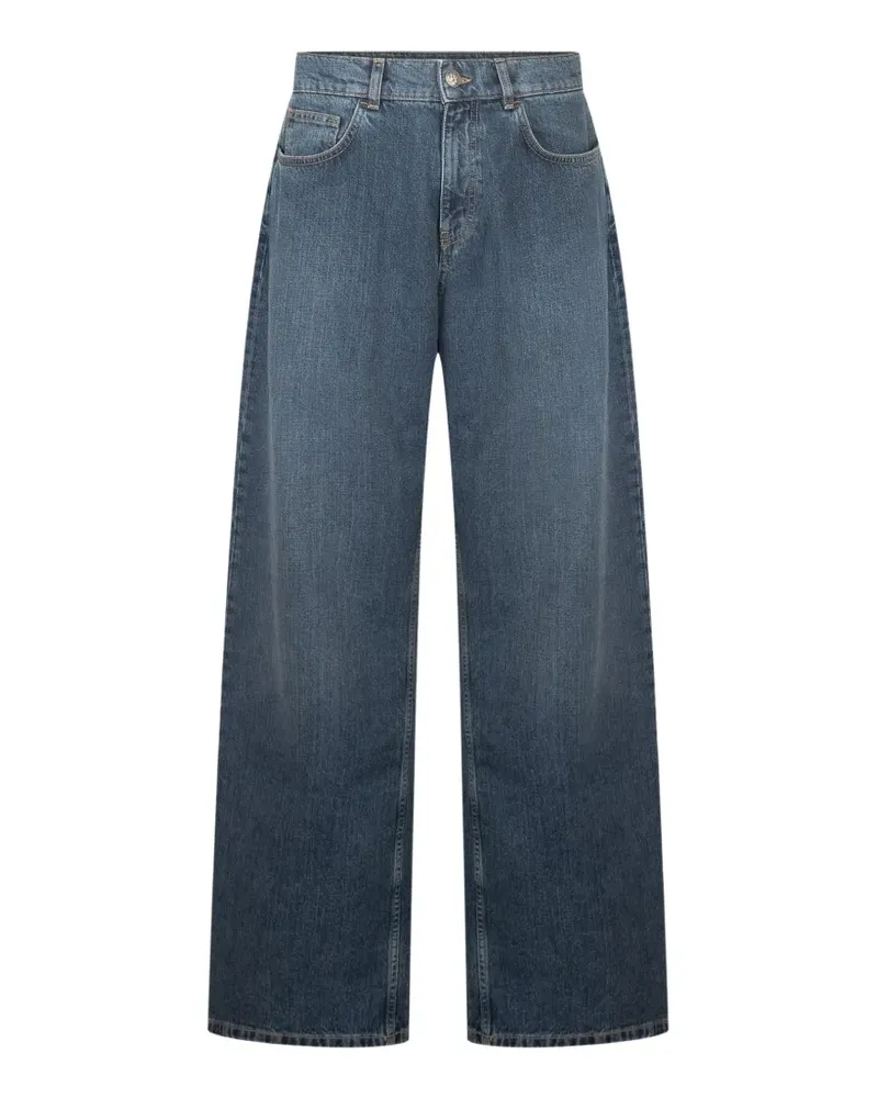 Palm Angels Weite Jeans mit Logo-Print - Blau Blau