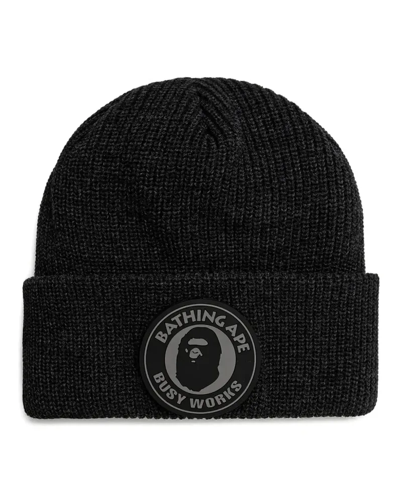 BAPE Beanie mit Logo-Patch - Schwarz Schwarz