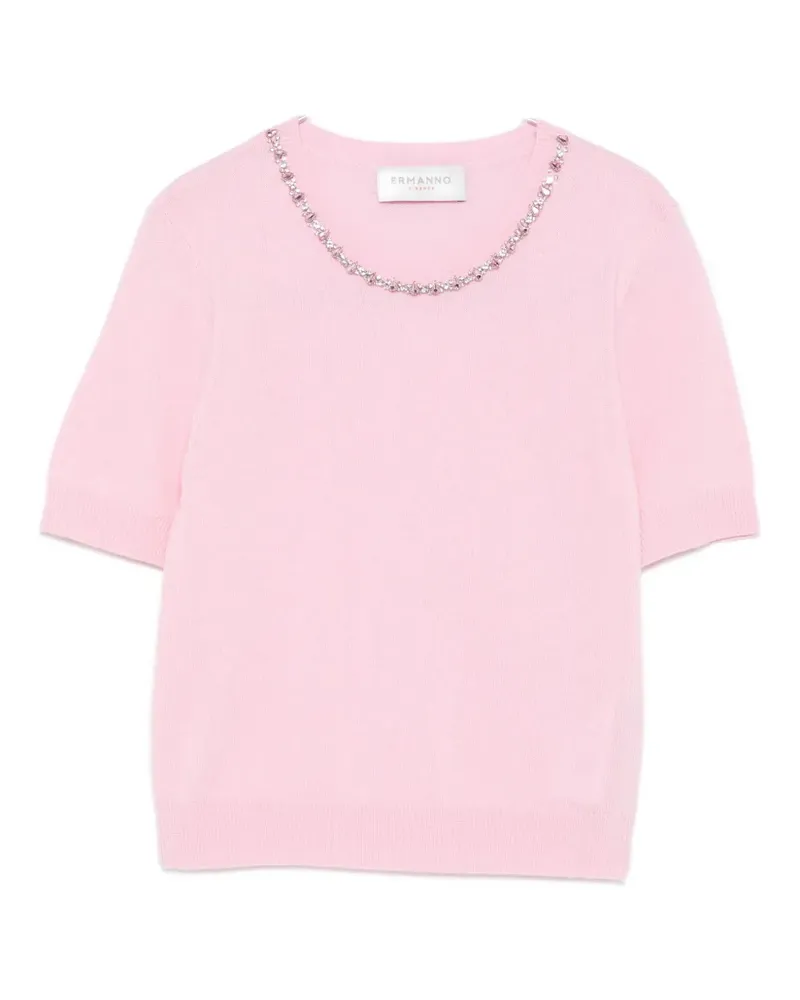 Ermanno Scervino crystal-embellished top - Rosa Rosa