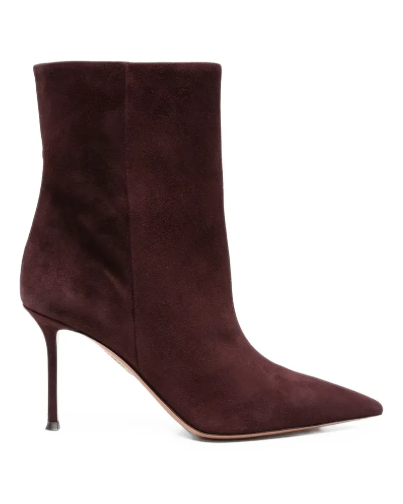 Aquazzura Wildlederstiefel mit spitzer Kappe - Rot Rot