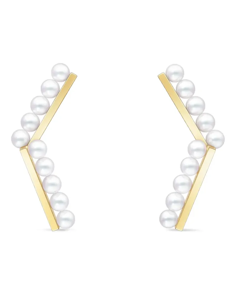 TASAKI 18kt Collection Line Balance Arm Gelbgoldohrringe mit Akoya-Perle Gold