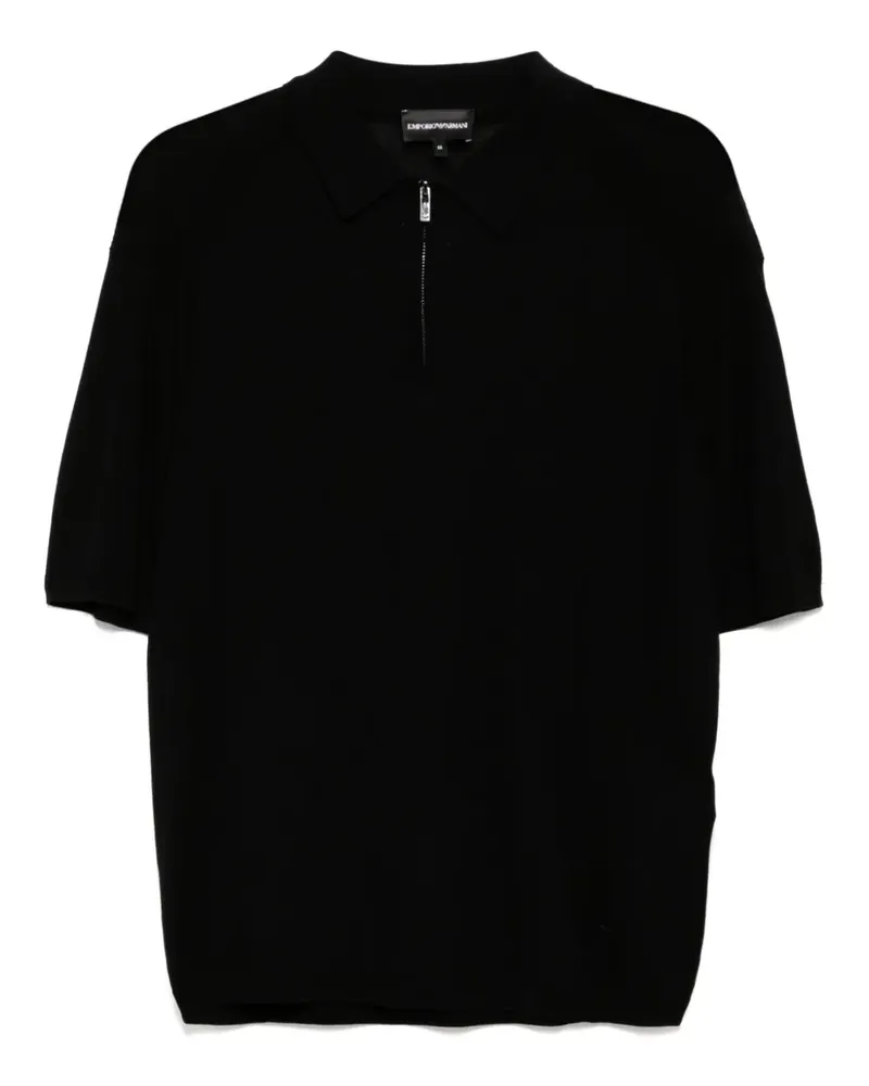 Emporio Armani Gestricktes Poloshirt - Schwarz Schwarz