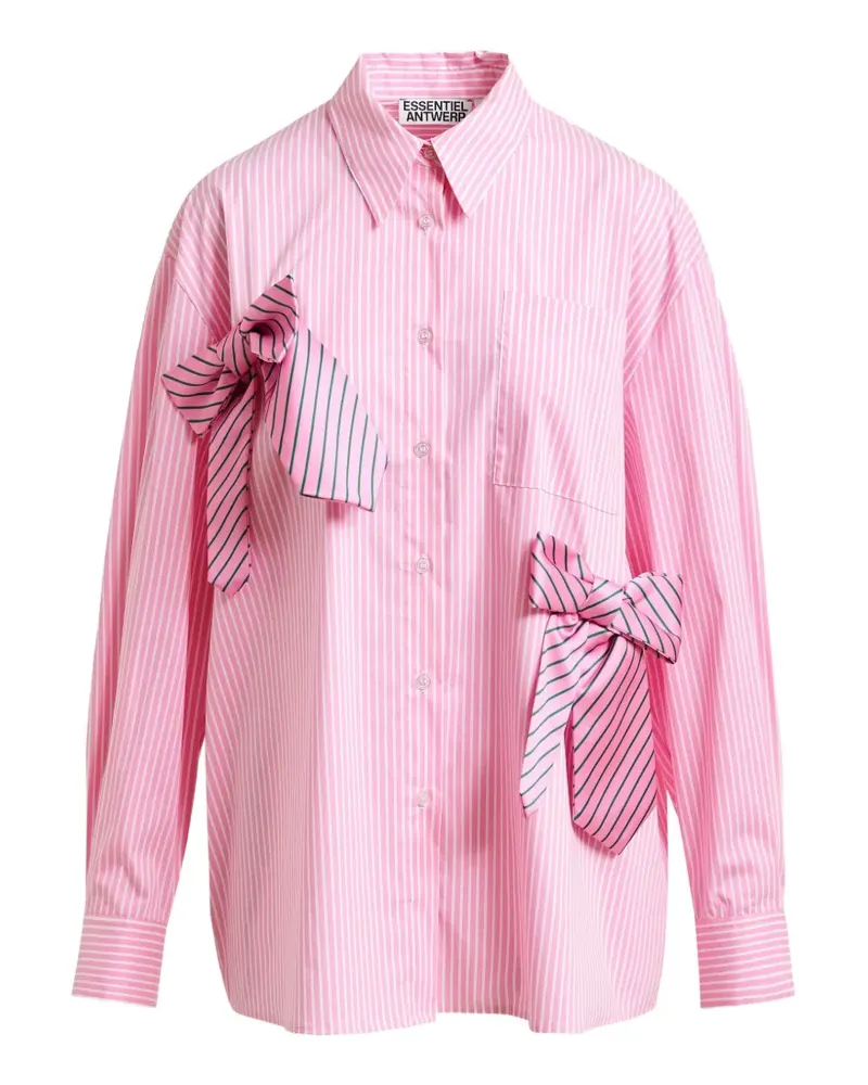 Essentiel Jiwi striped bow-detail shirt - Rosa Rosa