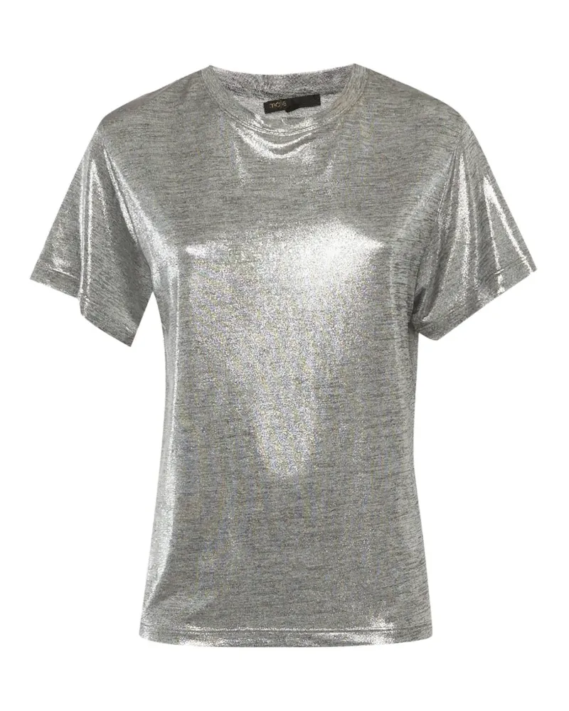 Maje T-Shirt aus Lamé-Jersey - Silber Silber