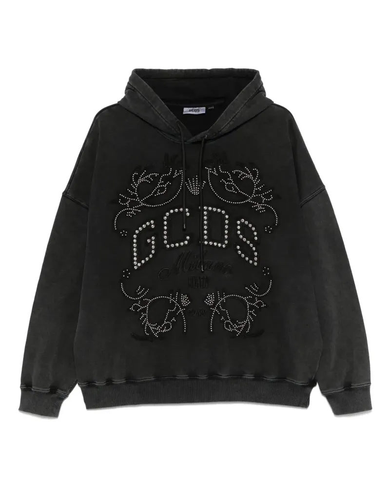 GCDS Hoodie mit Logo-Patch - Grau Grau