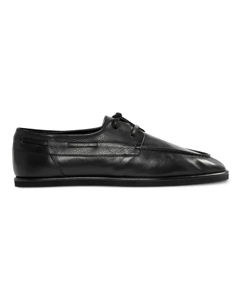 AURALEE lace-up leather boat shoes - Schwarz Schwarz