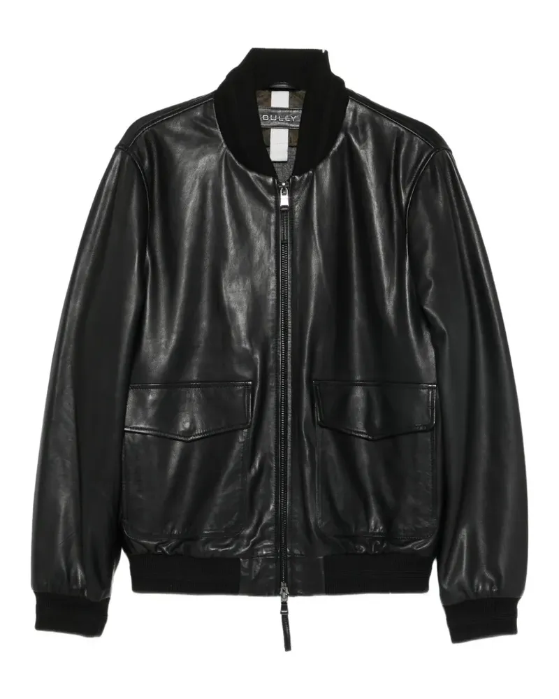 Bully leather flap-pocket jacket - Schwarz Schwarz