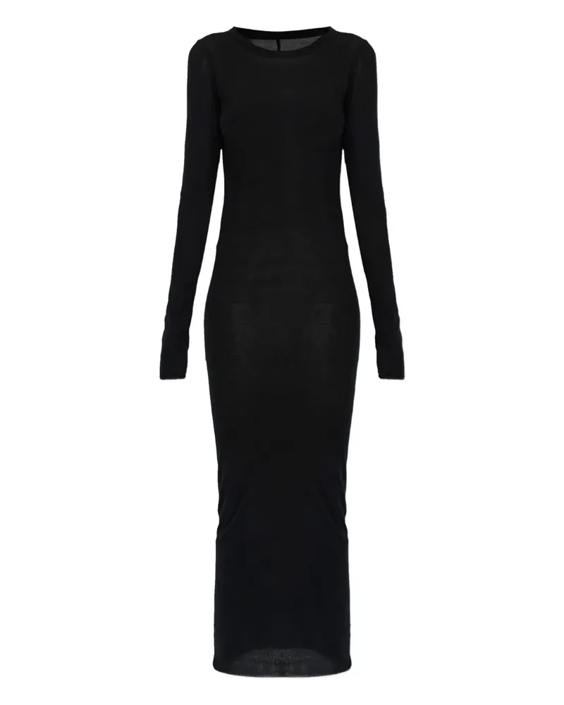 Rick Owens long-sleeve midi dress - Schwarz Schwarz