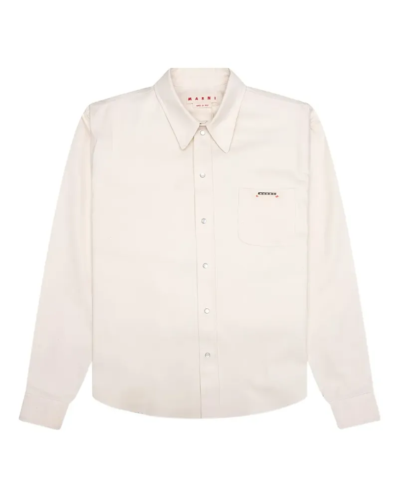 Marni Hemd mit Logo-Schild - Nude Nude