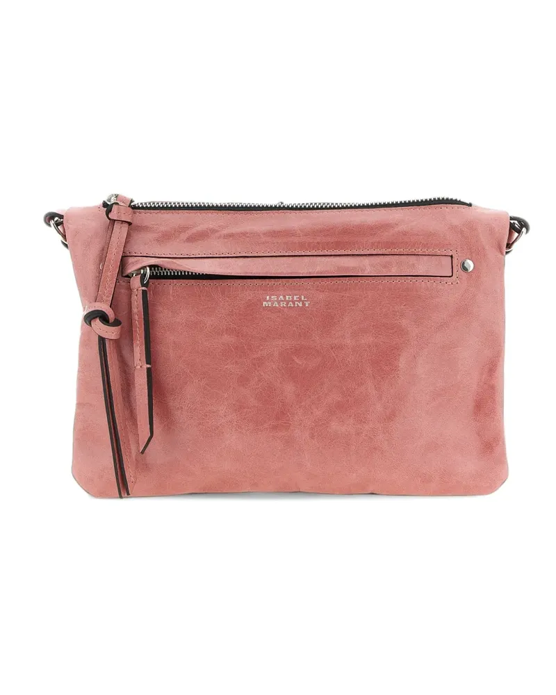 Isabel Marant Winna logo-print leather crossbody bag - Rosa Rosa