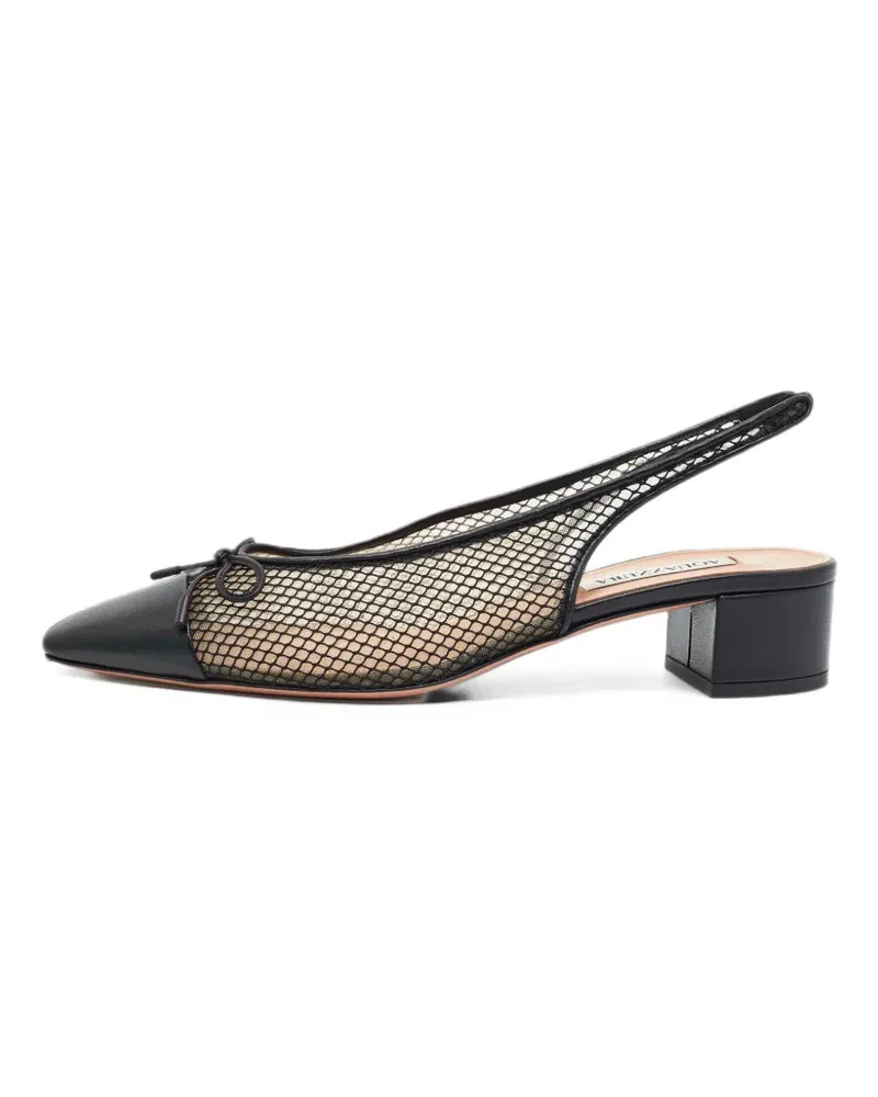 Aquazzura Gioia Slingback-Pumps mit Schleifendetail - Schwarz Schwarz