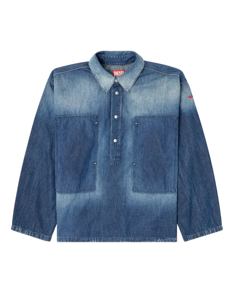 Diesel Klassisches Henley-Hemd - Blau Blau