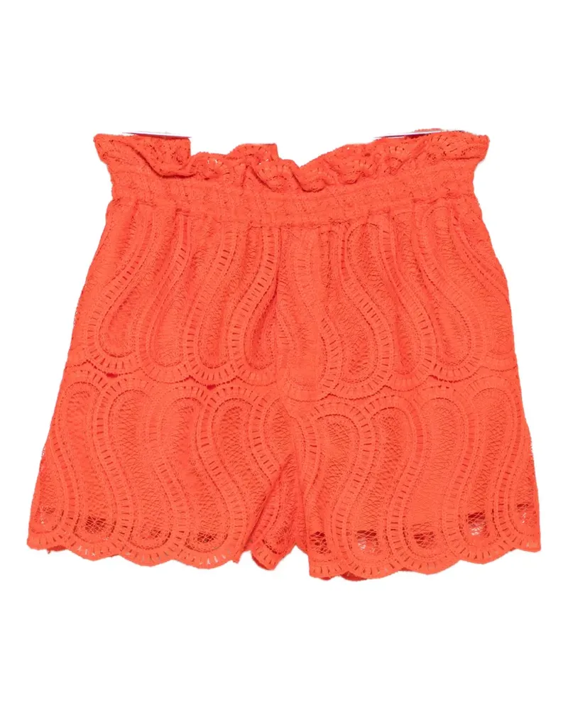 Raquel Diniz Bahia guipure-lace ruffled shorts - Orange Orange
