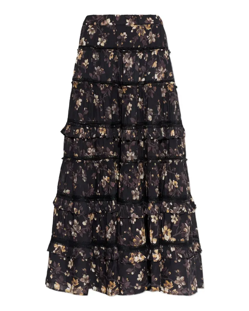 AllSaints Rock mit Blumen-Print - Schwarz Schwarz