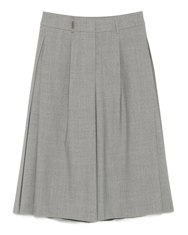 Peserico Knielange Shorts mit Falten - Grau Grau