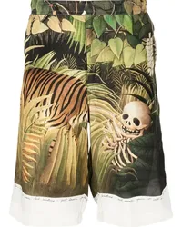 ENDLESS JOY Seidenshorts mit Forest-Print Grün