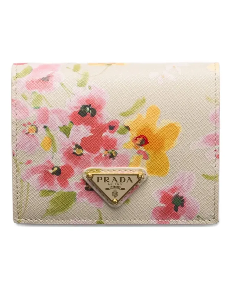 Prada Portemonnaie mit Blumen-Print - Nude Nude