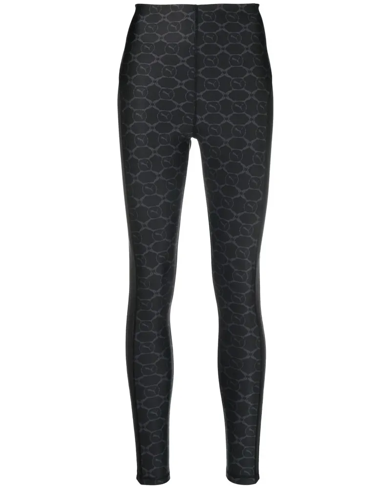 Puma Leggings mit Monogramm-Print - Schwarz Schwarz